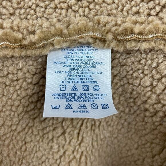 Lands End Faux Shearling Button Down Jacket Size 10-12 EUC - Picture 10 of 10